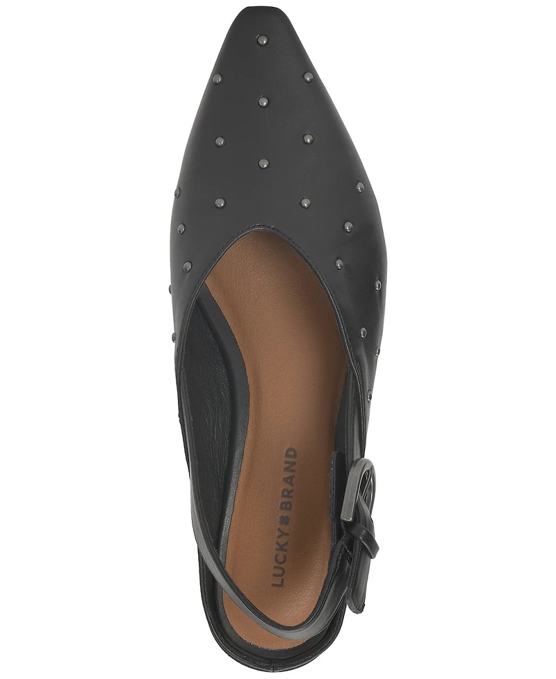 Lucky Brand Women's Brigeet Studded Slingback Low Block-Heel Mules