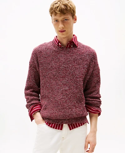 Tommy Hilfiger Men's Mouline Ribbed Crewneck Sweater