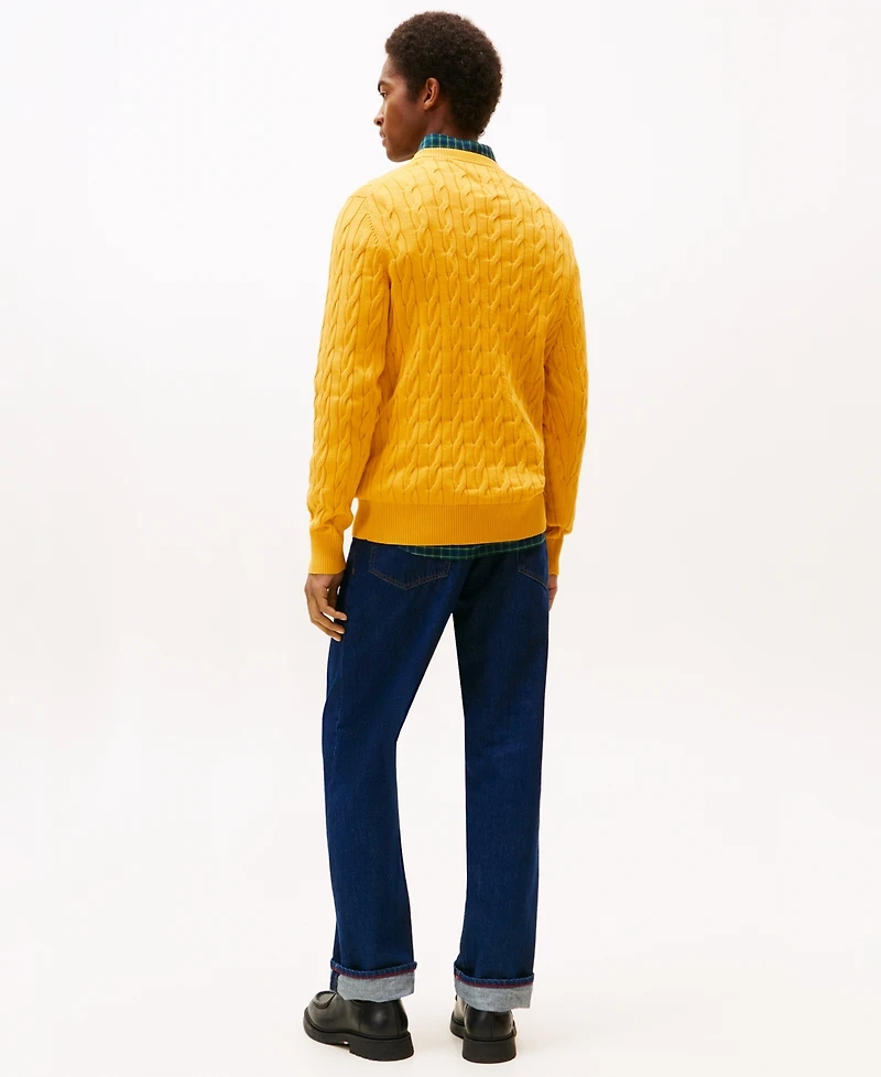 Tommy Hilfiger Men's Classic Cable Crest Crewneck Sweater