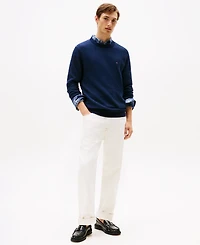 Tommy Hilfiger Men's Crewneck Two-Tone Cotton Cashmere Sweater