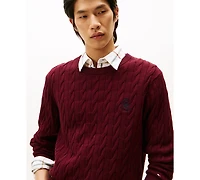 Tommy Hilfiger Men's Classic Cable Crest Crewneck Sweater