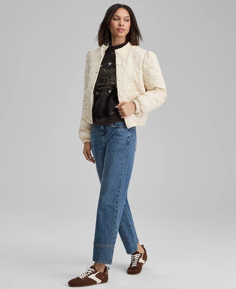 And Now This Women's Embroidered Quilted Jacket, Macy's Exclusive