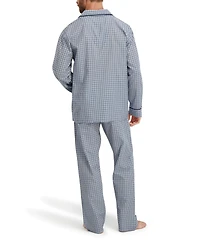 Hanes Men's Woven Button Down Pajama Sleep Set