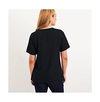 June + Vie Women's Plus Short-Sleeve V-Neck One Only Tee