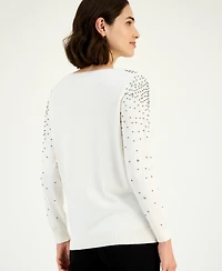 Anne Klein Women's Embellished Boatneck Sweater