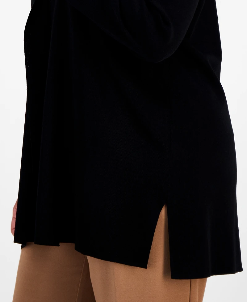 Anne Klein Plus Napa Kissing-Front Cardigan Sweater