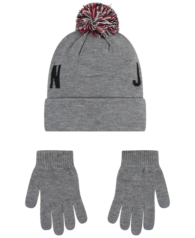 Jordan Big Kids 2-Piece Pom Beanie and Gloves Set