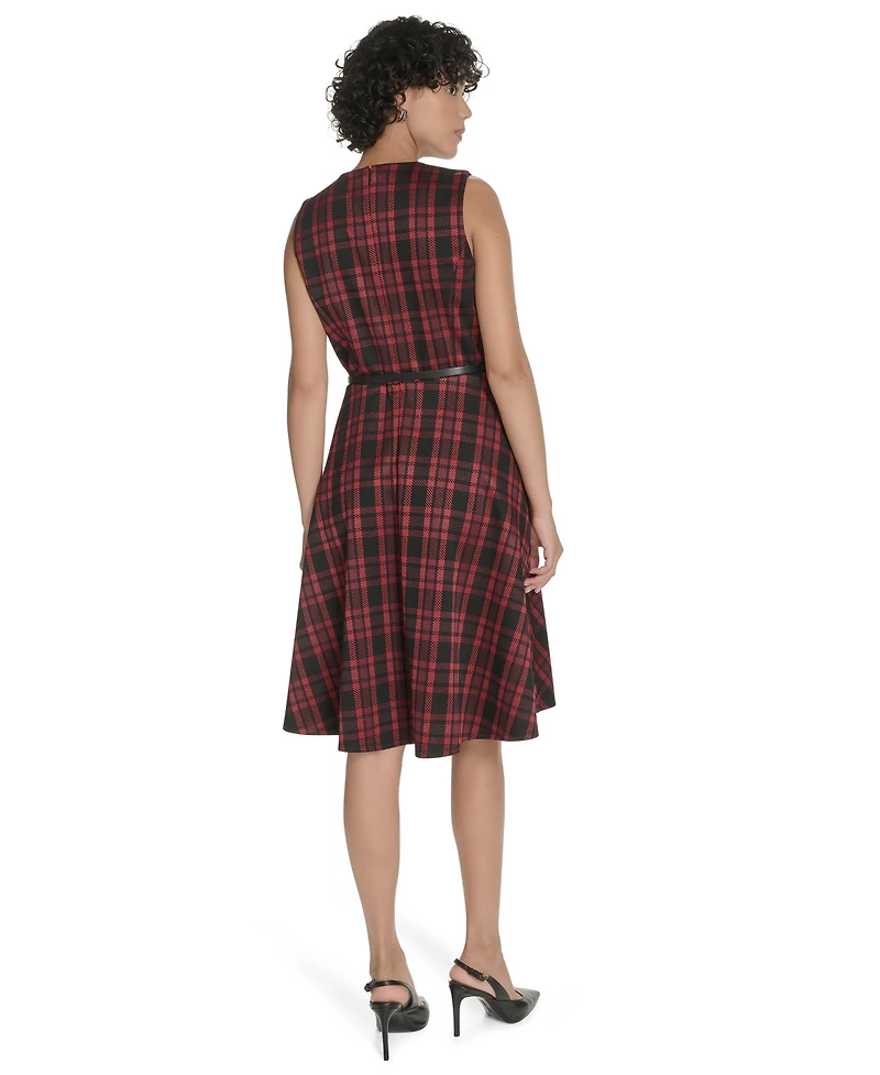 Tommy Hilfiger Women's Sleeveless Plaid Pattern Dress