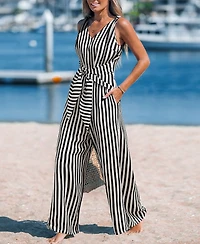 Cupshe Women's Going Places Striped Jumpsuit