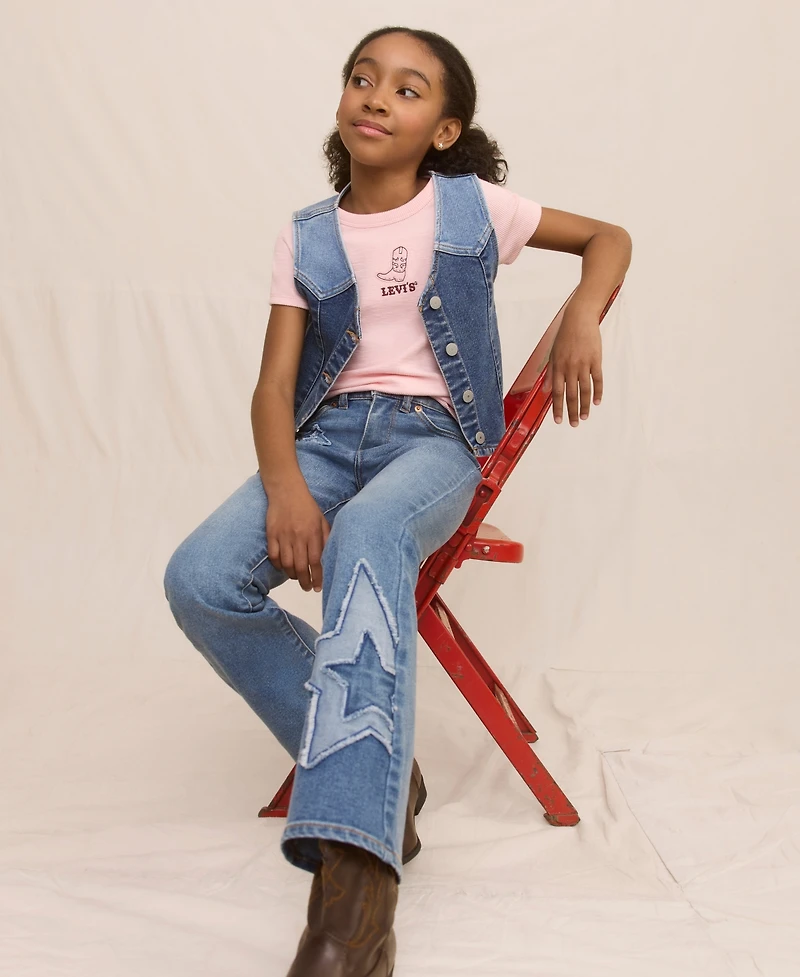 Levi's Big Girls Boot Applique Raglan Top