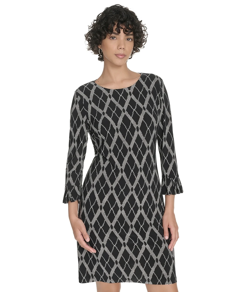 Tommy Hilfiger Petite 3/4-Sleeve Crewneck Jersey Shift Dress