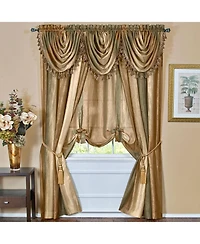 GoodGram Ombre Crushed Satin Sheer Single Window Curtains & Valances - 46 in. W x 42 L Valance, Autumn