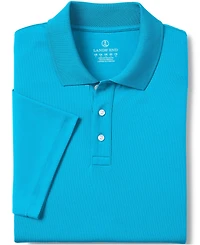 Lands' End Men's School Uniform Short Sleeve Solid Active Polo Shirts
