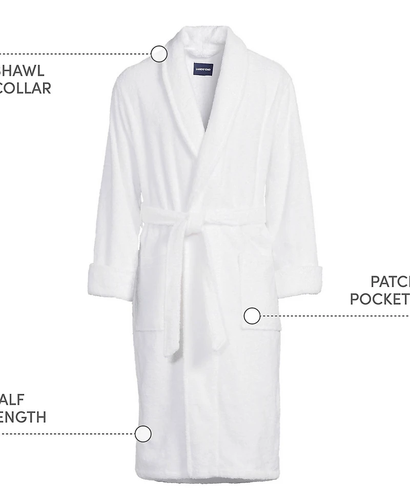 Lands' End Big & Tall Calf Length Turkish Terry Robe