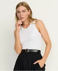 Lands' End Women's Drapey Rib Fitted Tank Top