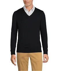 Lands' End Unisex Cotton Modal Vneck Pullover Sweater