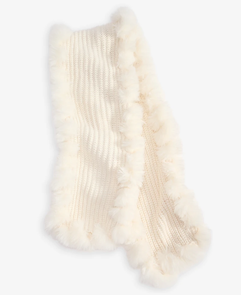 I.n.c. International Concepts Knit Muffler with Faux Fur Trim, Macy's Exclusive