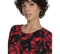 Tommy Hilfiger Women's 3/4-Sleeve Ruffle Hem Dress