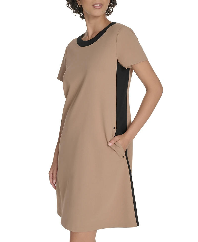 Tommy Hilfiger Women's Short-Sleeve Scuba Crepe Shift Dress