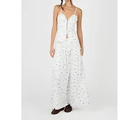 WeWoreWhat Women's Ruched Waist Midi Skirt