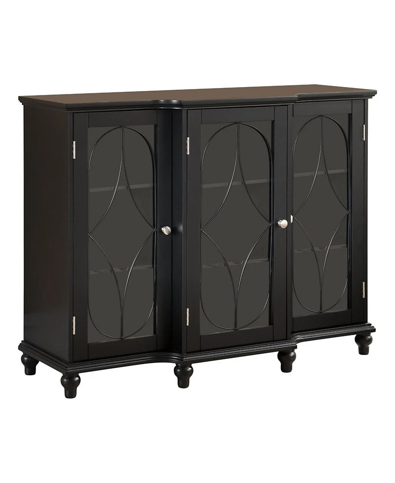 Kings Brand Furniture Wood Storage Sideboard Buffet Cabinet Console Table, Black