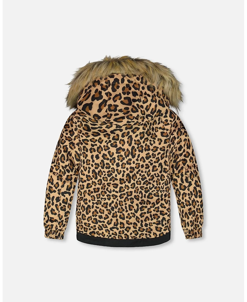 Deux par Girl Two-Piece Play Snowsuit with Animal Print Jacket Black - Child