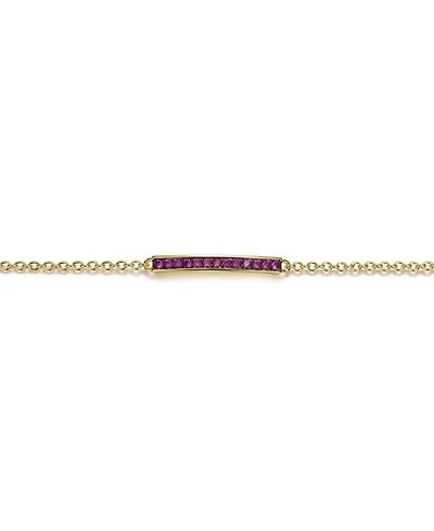 GiGiGirl 14K Gold Plated Red Cubic Zirconia Bar Bracelet