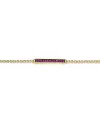 GiGiGirl 14K Gold Plated Red Cubic Zirconia Bar Bracelet