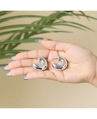 Jessica Simpson Silver Chunky Hoop Earrings