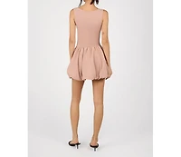 WeWoreWhat Women's Deep V Waist Bubble Dress