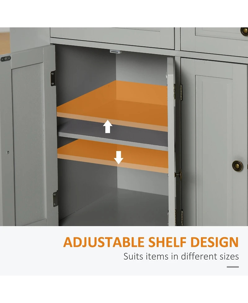 Halifax North America Gray Kitchen Assistant: Rolling Island with Rubber Wood Top and Storage