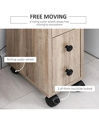 kleankin Small Design Bedroom Ample Storage Space Sleek Wheel,