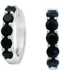 Sapphire Small Hoop Earrings (1 ct. t.w.) in Sterling Silver, 0.47"