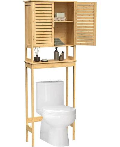 Vanirror Over The Restroom Storage Cabinet with Adjustable Shelf - Space-Saving Bathroom Organizer in Natural Beige
