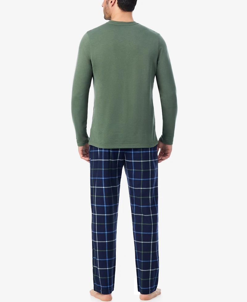 Cuddl Duds Men's Cozy Lodge Long Sleeve Pajama Set