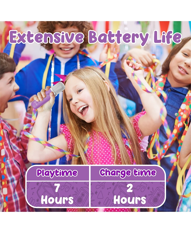 Contixo Mini Karaoke Machine with 2 Wireless Mics, Led Lights, Bluetooth Speaker