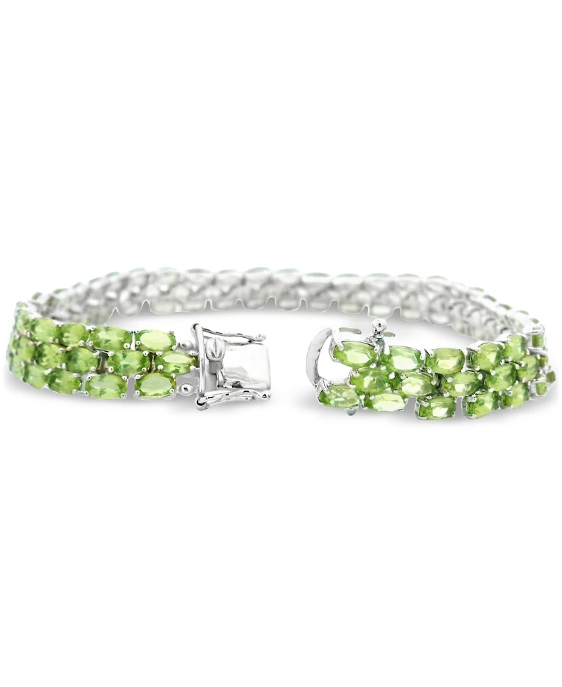 Tanzanite Oval-Cut Triple Row Bracelet (17-3/8 ct. t.w.) Sterling Silver (Also Available Peridot)
