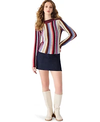 Steve Madden Women's Serra Stripe Rib Mix Knit Sweater
