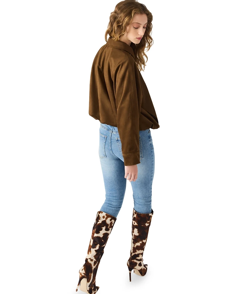 Steve Madden Women's Faux Suede Mackey Long Sleeve Jacket