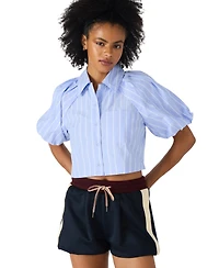 Steve Madden Women's Reece Collar Short Sleeve Top