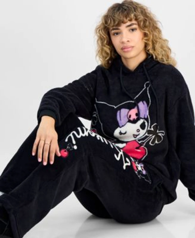 Hybrid Apparel Juniors Kuromi Graphic Sweatshirt Sweatpants