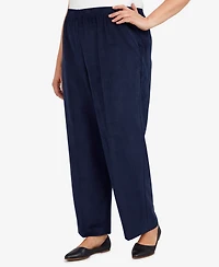 Alfred Dunner Plus Size Classic Corduroy Elastic Waist Medium Length Pants