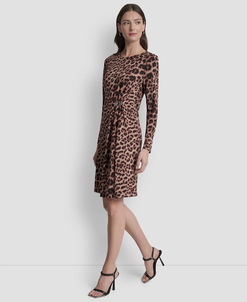 Dkny Women's Long Sleeve Jewel Neck Sheath Dress