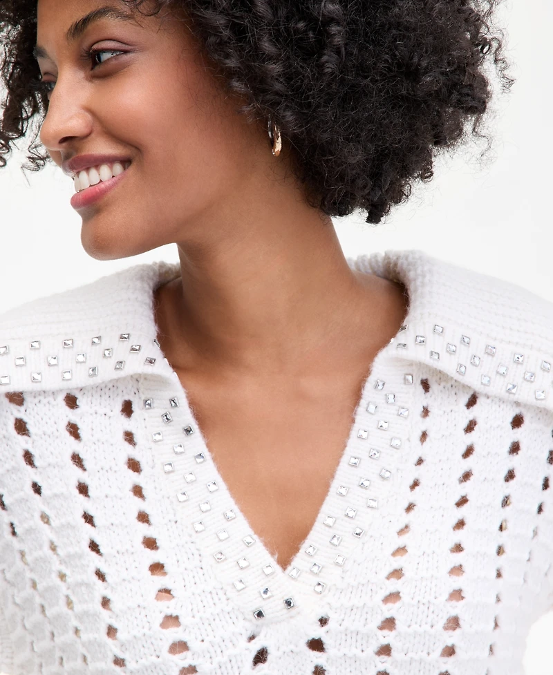 On 34th Women's Embellished Sailor-Collar Sweater, Macy's Exclusive