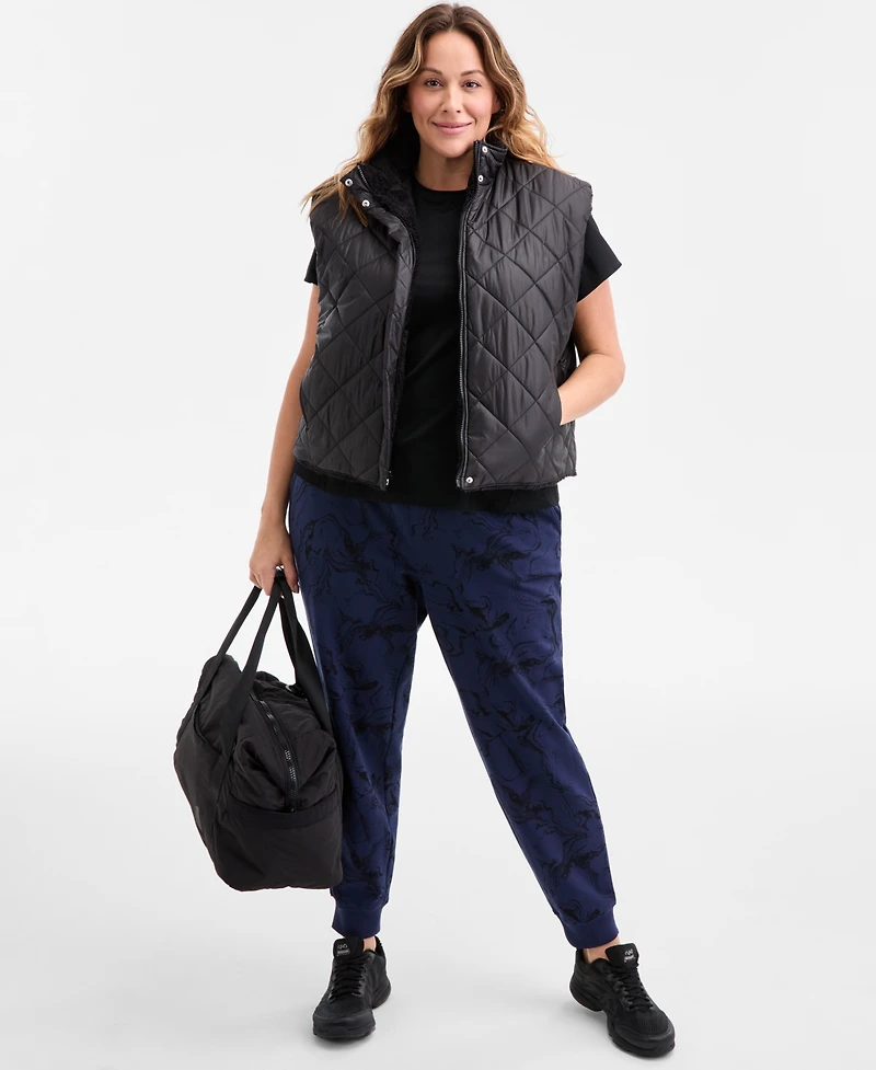 Id Ideology Plus Relaxed Zip-Front Sherpa Vest, Macy's Exclusive