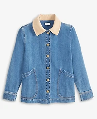 On 34th Women's Denim Corduroy Collar Jacket, Macy's Exclusive