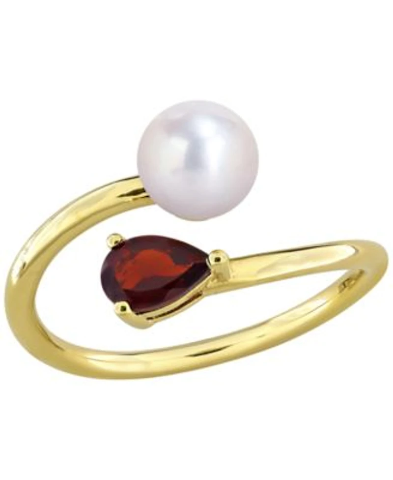 Cultured Freshwater Pearl 6mm Birthstone Rings In 18k Gold Plated Sterling Silver 18k Rose Gold Plated Sterling Silver Or Sterling Silver