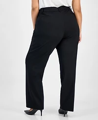 Kasper Plus High Rise Straight Leg Pants