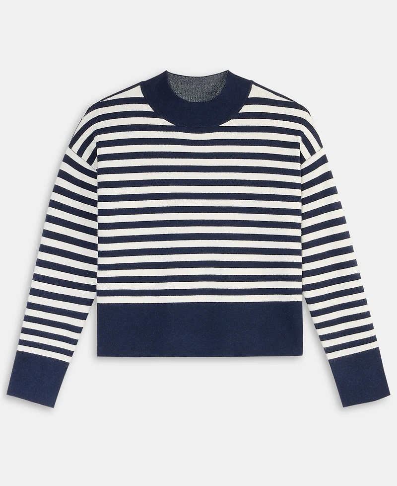 On 34th Women's Striped Mock Neck Sweater, Macy's Exclusive