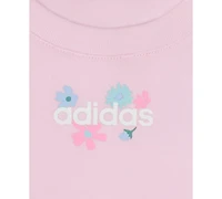 adidas Baby Girls 2-Piece Fleece Pull-On Sweatshirt and Flare-Leg Pants Set